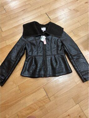 Romeo &Juliet Couture Brand New Distressed Leather Jacket